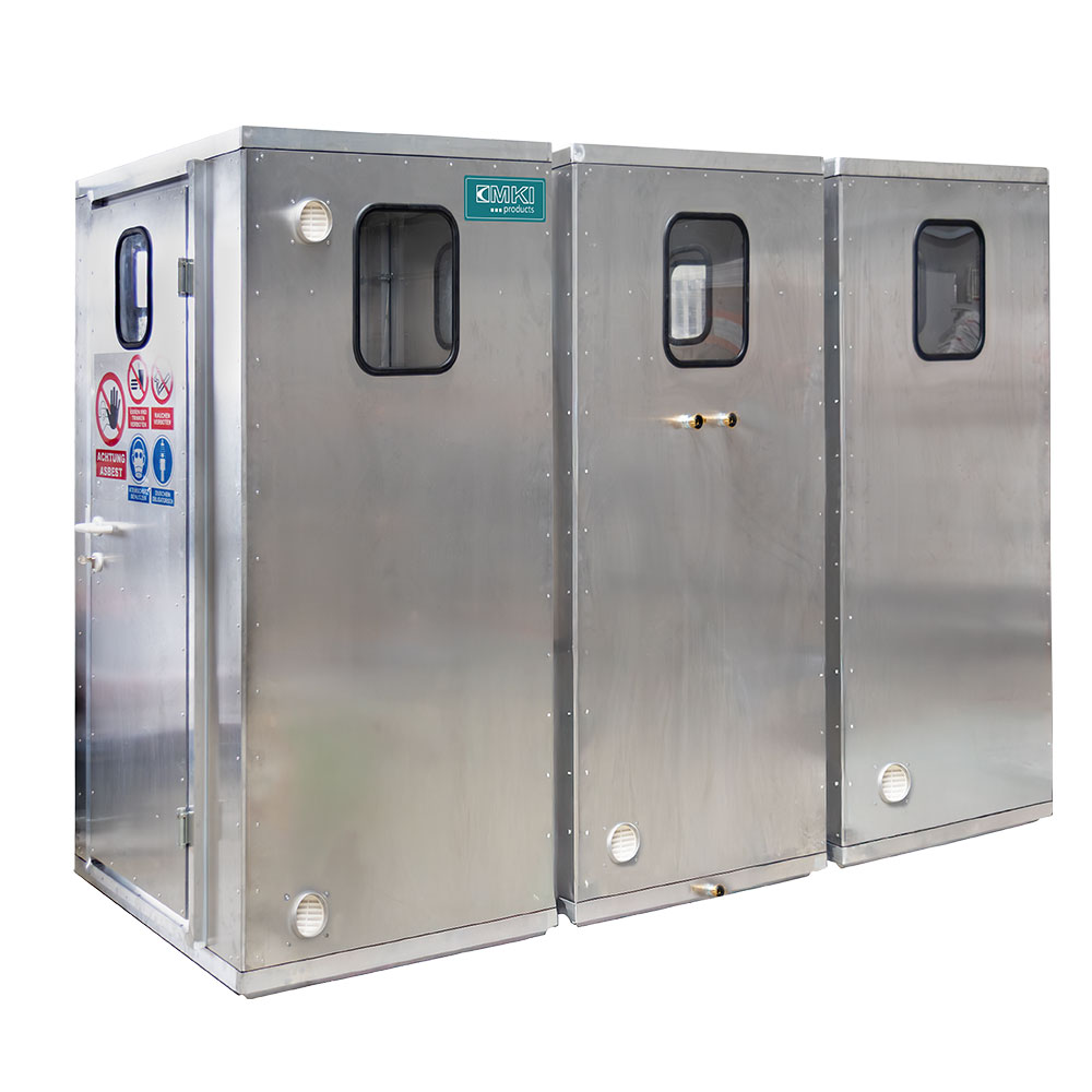 Bild 1 3-Kammer-Personalschleuse (Aluminium) - 4 Schleusentürer & 6 Seitenteile