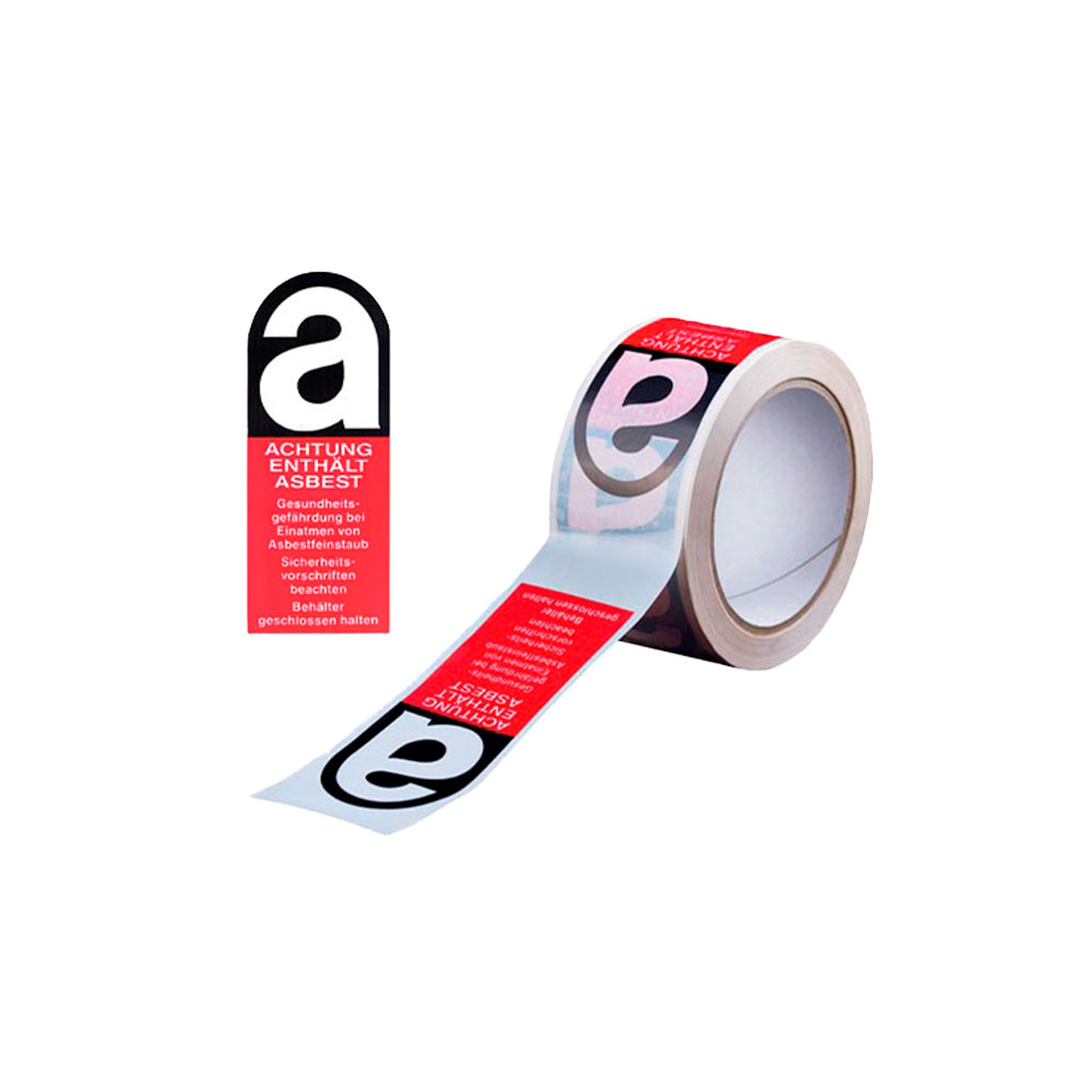 Bild 1 Klebeband-Rolle: Aufschrift „Achtung Asbest“ 50 mm x 66m