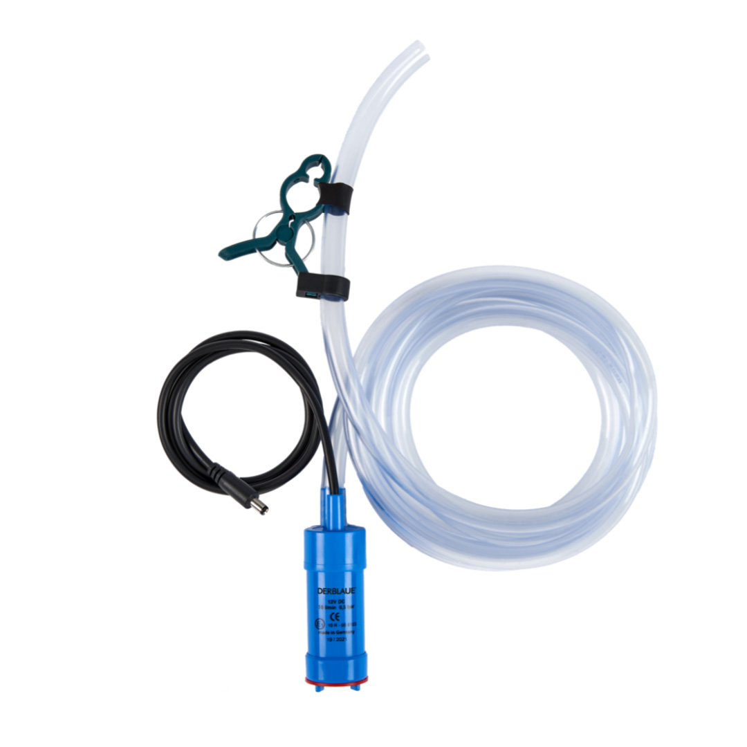 Bild 1 Pumpe mit Schlauch + Halteclip DERBLAUE®