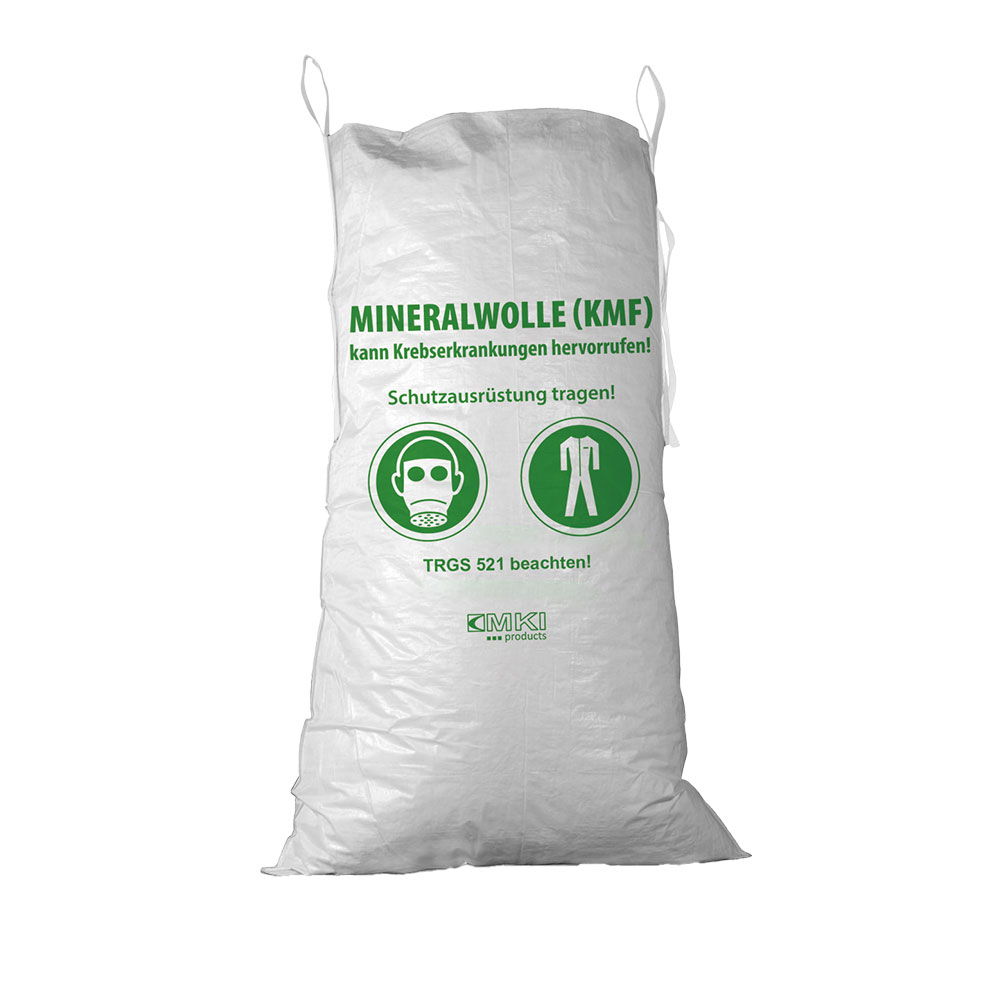 Bild 1 KMF PP-Gewebesack 140x220 cm mit Verschlussband - beschichtet - Aufdruck „Mineralwolle“