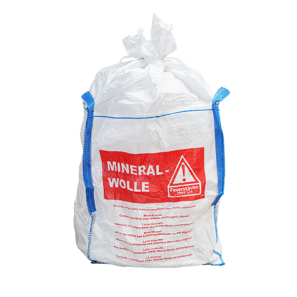 Bild 1 KMF Big Bag 90 x 90 x 110 beschichtet bedruckt weiß Hebeschlaufen